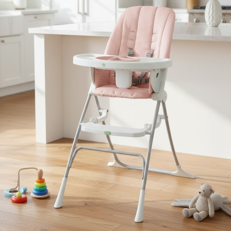 Chaise Haute Bebe Simple Rose