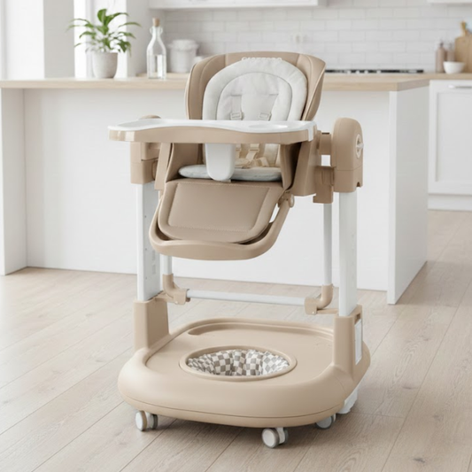 Chaise Haute Bebe 3 en 1 Beige