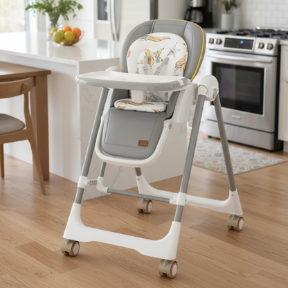 Chaise Haute Bébé 4 Roulettes à Bascule