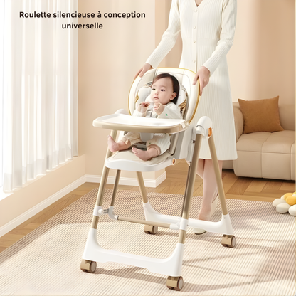 Chaise Haute Bébé 4 Roulettes à Bascule