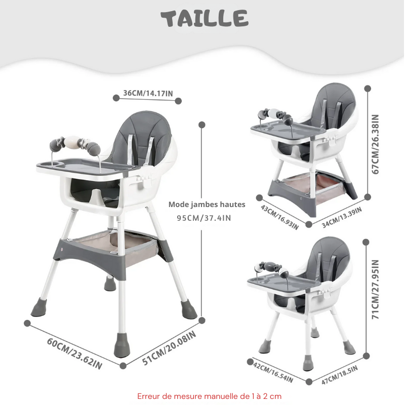 Chaise Haute Bebe Avec Coussin en Tissu