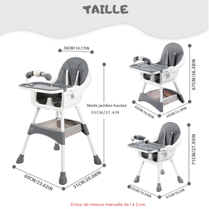 Chaise Haute Bebe Avec Coussin en Tissu