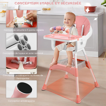 Chaise Haute Bebe Avec Coussin en Tissu