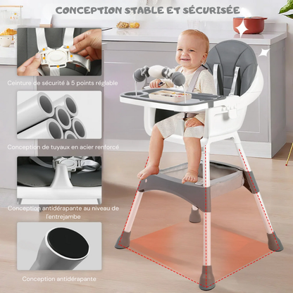 Chaise Haute Bebe Avec Coussin en Tissu