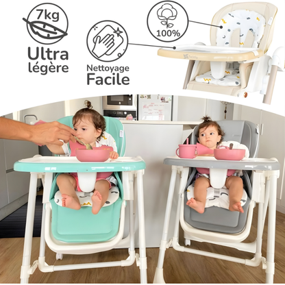 Chaise Haute Balancelle Bebe Gris