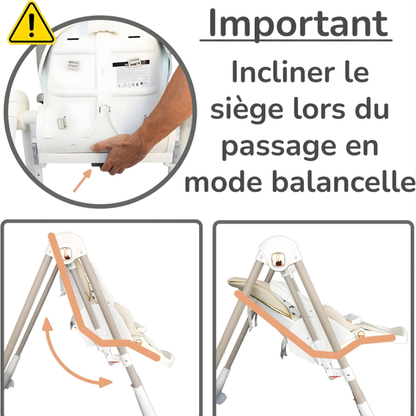 Chaise Haute Balancelle Bebe Gris