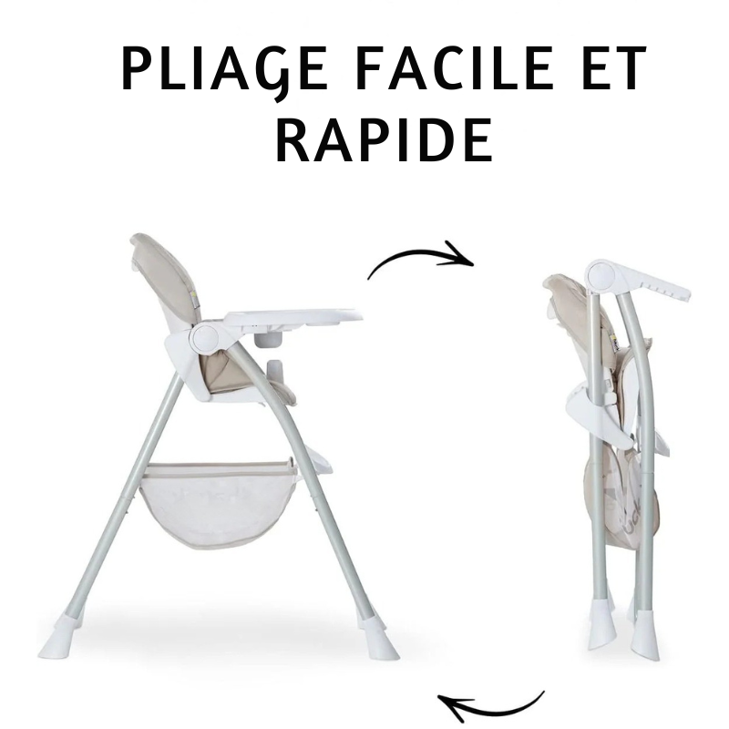 Chaise Haute Bebe 90 cm Gris