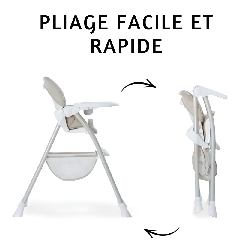 Chaise Haute Bebe 90 cm Blanc beige