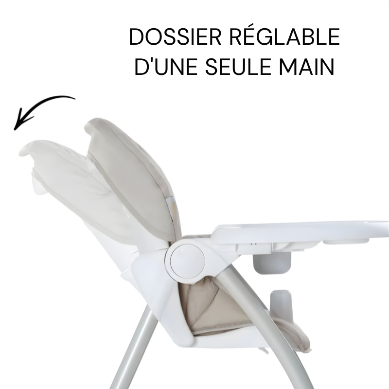 Chaise Haute Bebe 90 cm Blanc beige