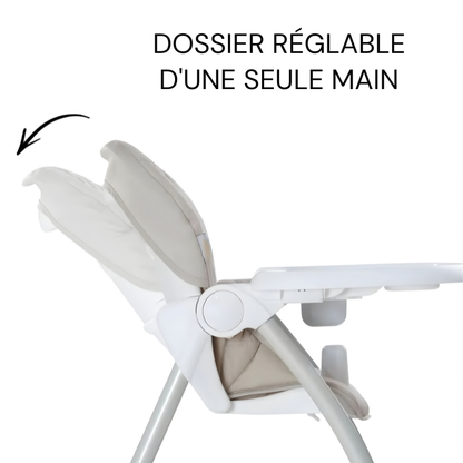 Chaise Haute Bebe 90 cm Blanc beige