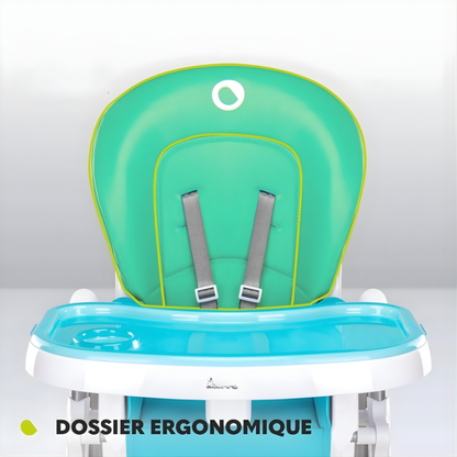 Seggiolone turchese per bambini da 6 mesi a 3 anni