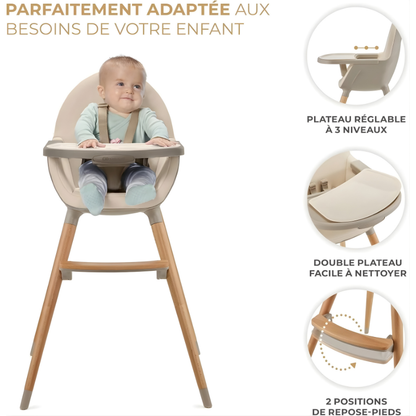 Chaise Haute Bebe Scandinave Evolutive Vert