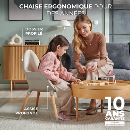 Chaise Haute Bebe Scandinave Evolutive Beige