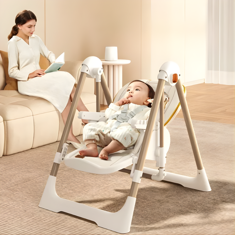 Chaise Haute Bébé 4 Roulettes à Bascule