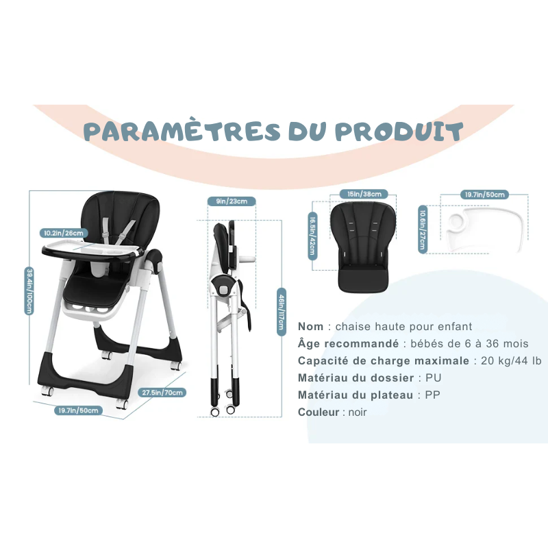 Chaise Haute Bébé 6-36 mois