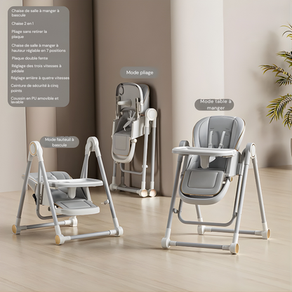 Chaise Haute Bébé Sur Roulettes Transat